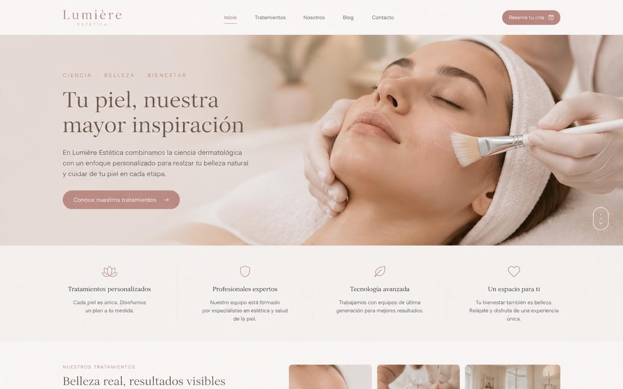 Demonstração de site para Clínica de estética