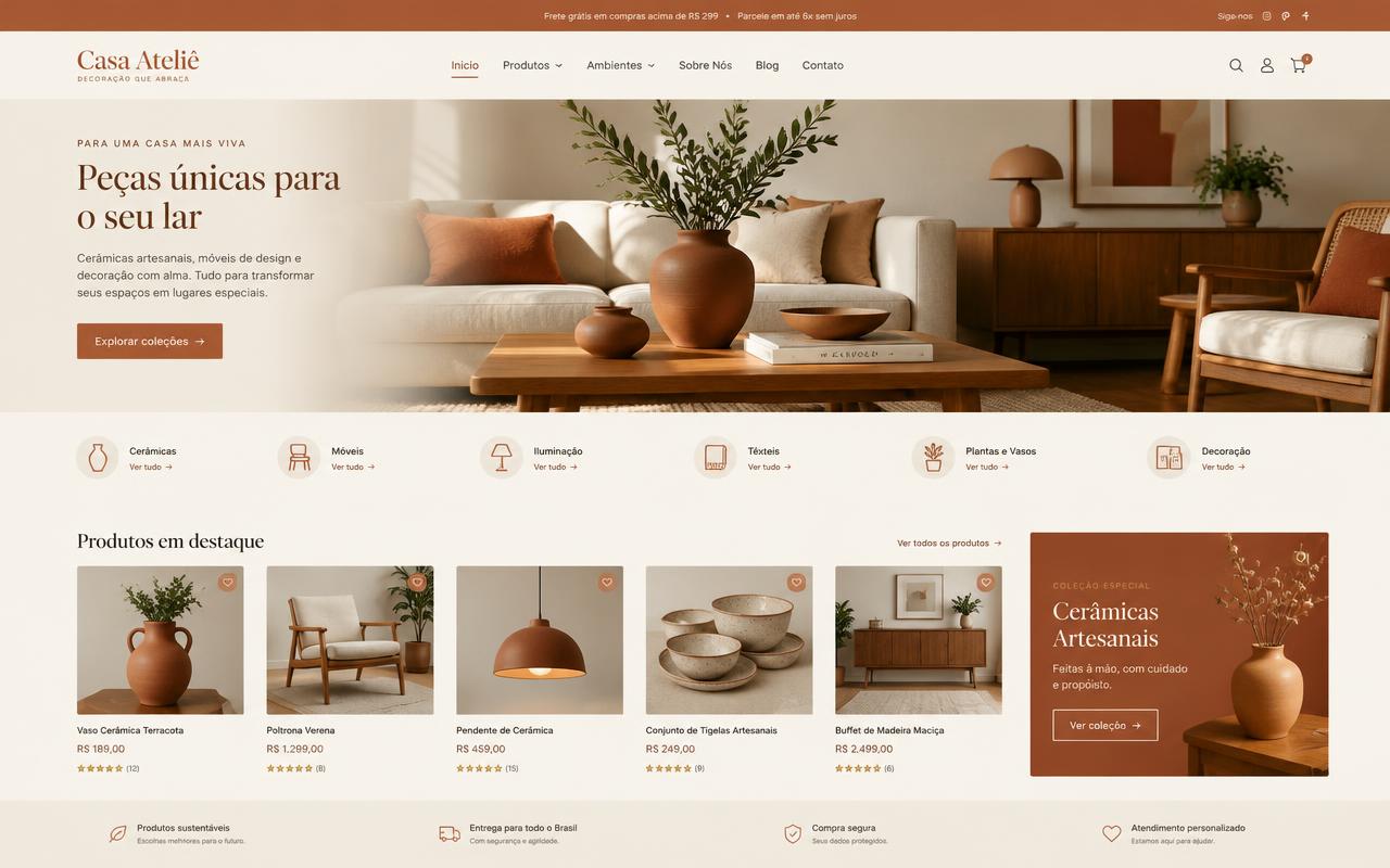 Demonstração de site para Loja comercial