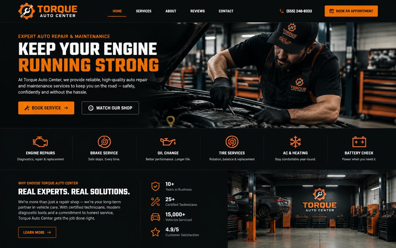 Demonstração de site para Oficina automotiva